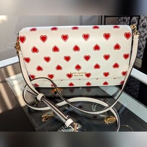 KATE SPADE Madison Heartfelt Geo Flap Crossbody Cream Mult